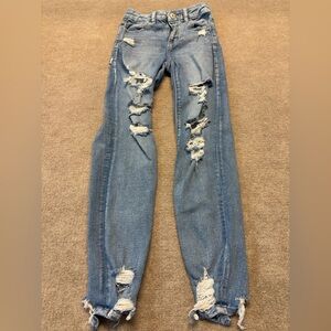 American Eagle Distressed Skinny Jeans — 00 Regular 1984